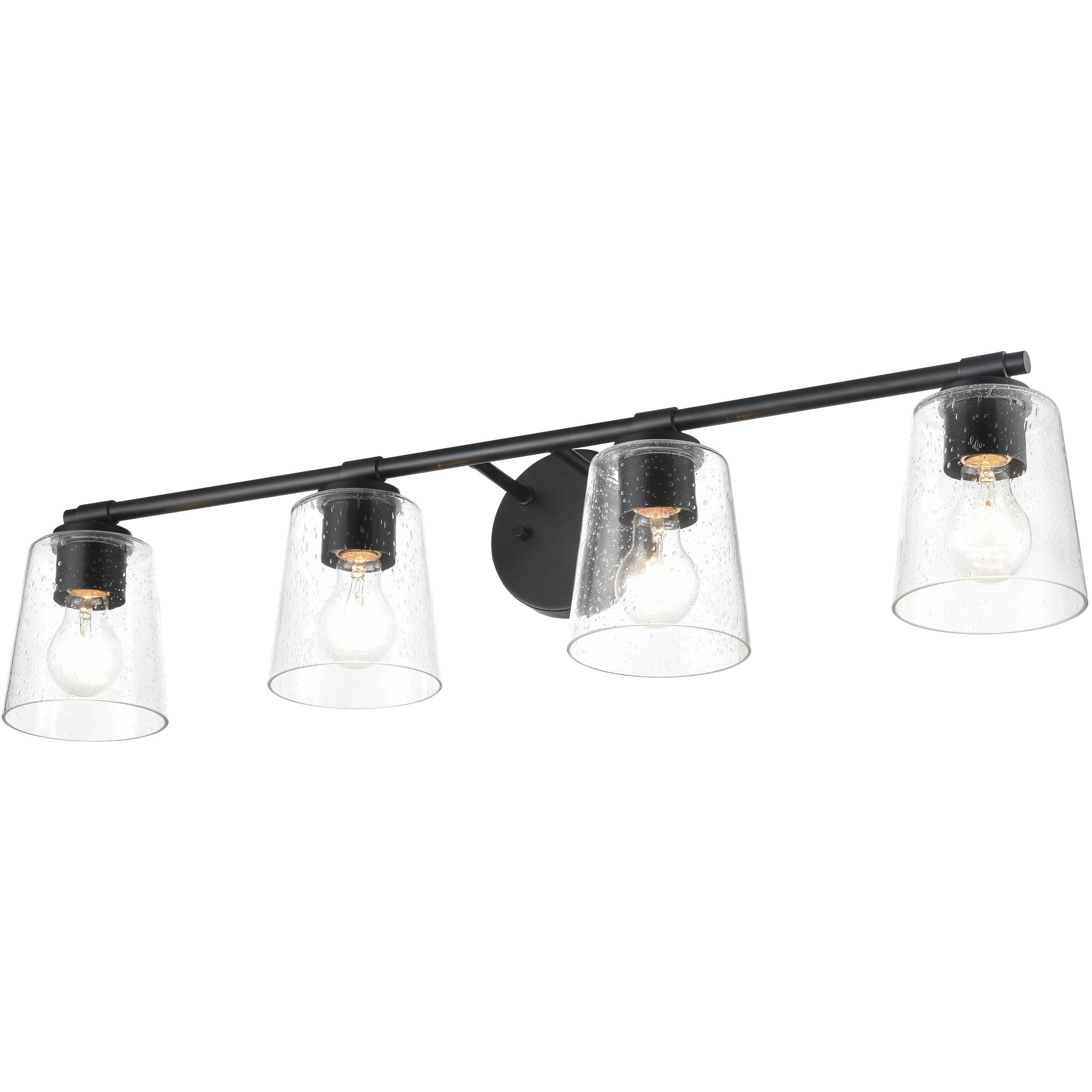 None 4 Light 34 inch Matte Black Bathroom Vanity Light Wall Light